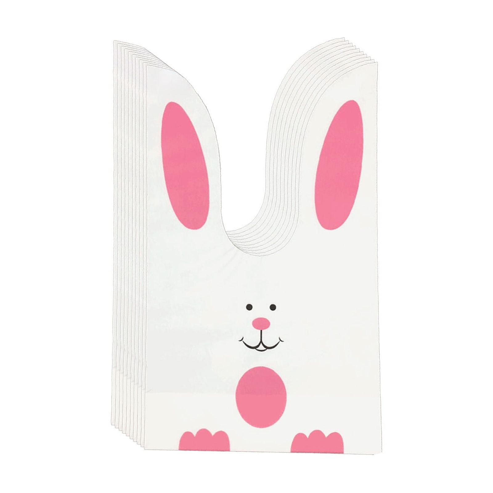 dajkiuy 50 Pieces Easter Candy Bags - Rabbit Long Ear Treat Bags - Easter Goodie Bags Bunny Cookie Snack Bag - Easter New Year Gift Wedding Party Supplies